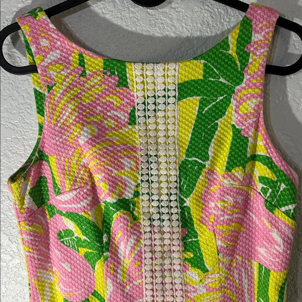 Lilly Pulitzer for Target Pink Yellow Green Floral Textured Mini Spring Dress 2 - Picture 3 of 9